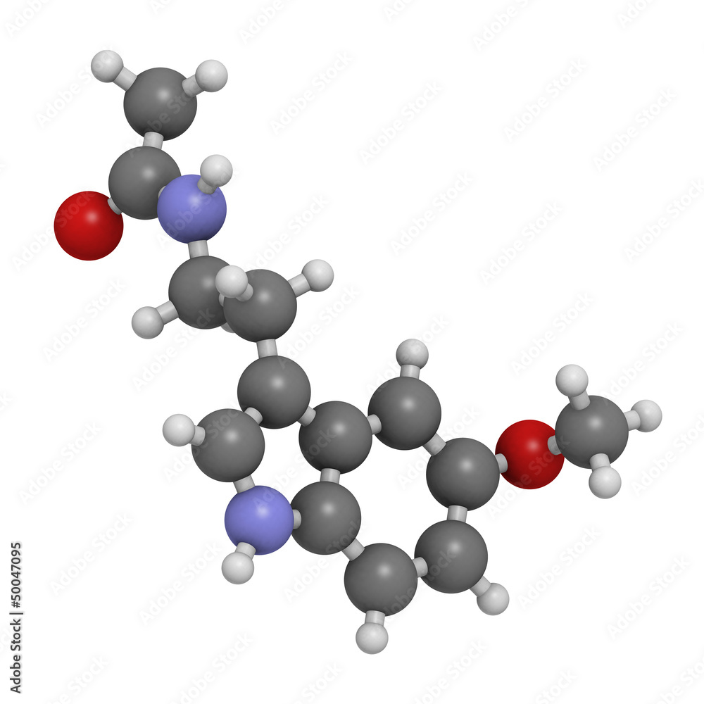 melatonin hormone, molecular model. melatonin hormone, molecular model.