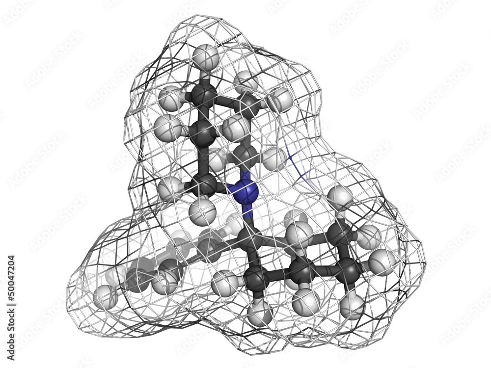 phencyclidine (PCP, angel dust) recreational drug, molecular mod Stock