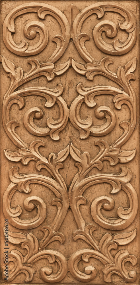 flower carved on wood