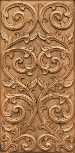 flower carved on wood