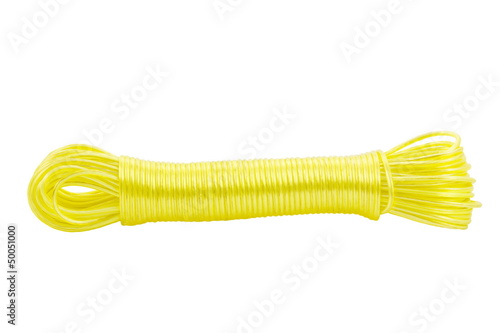 rope for drying of clothing on a white background  isolated