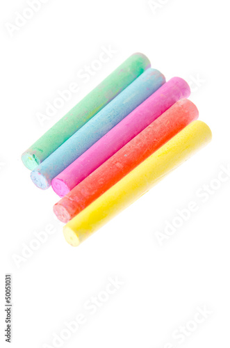chalks in a variety of colors arranged