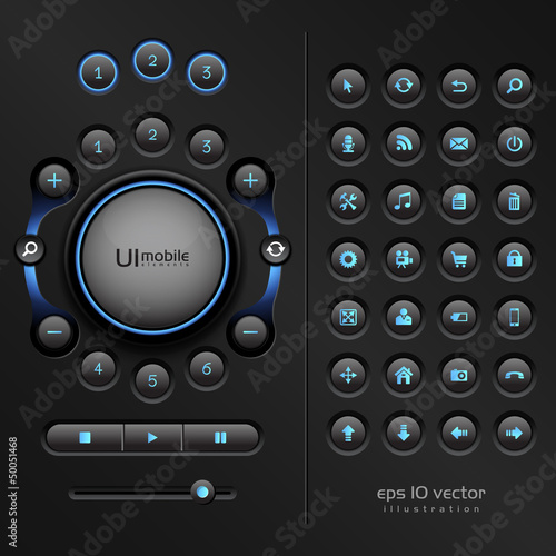 UI elements for mobile devices and other interfaces