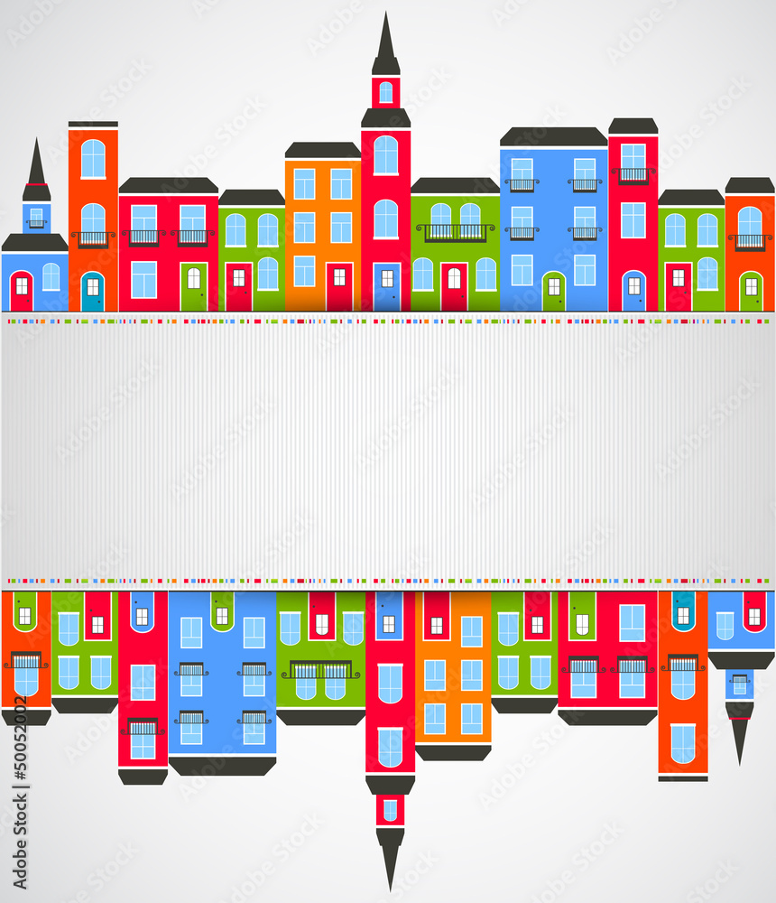 Color city background. Vector