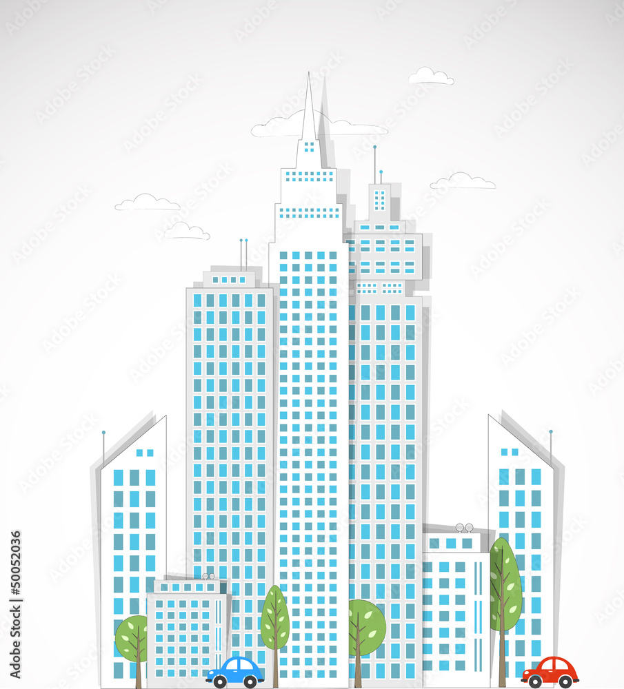 Modern city background. Vector