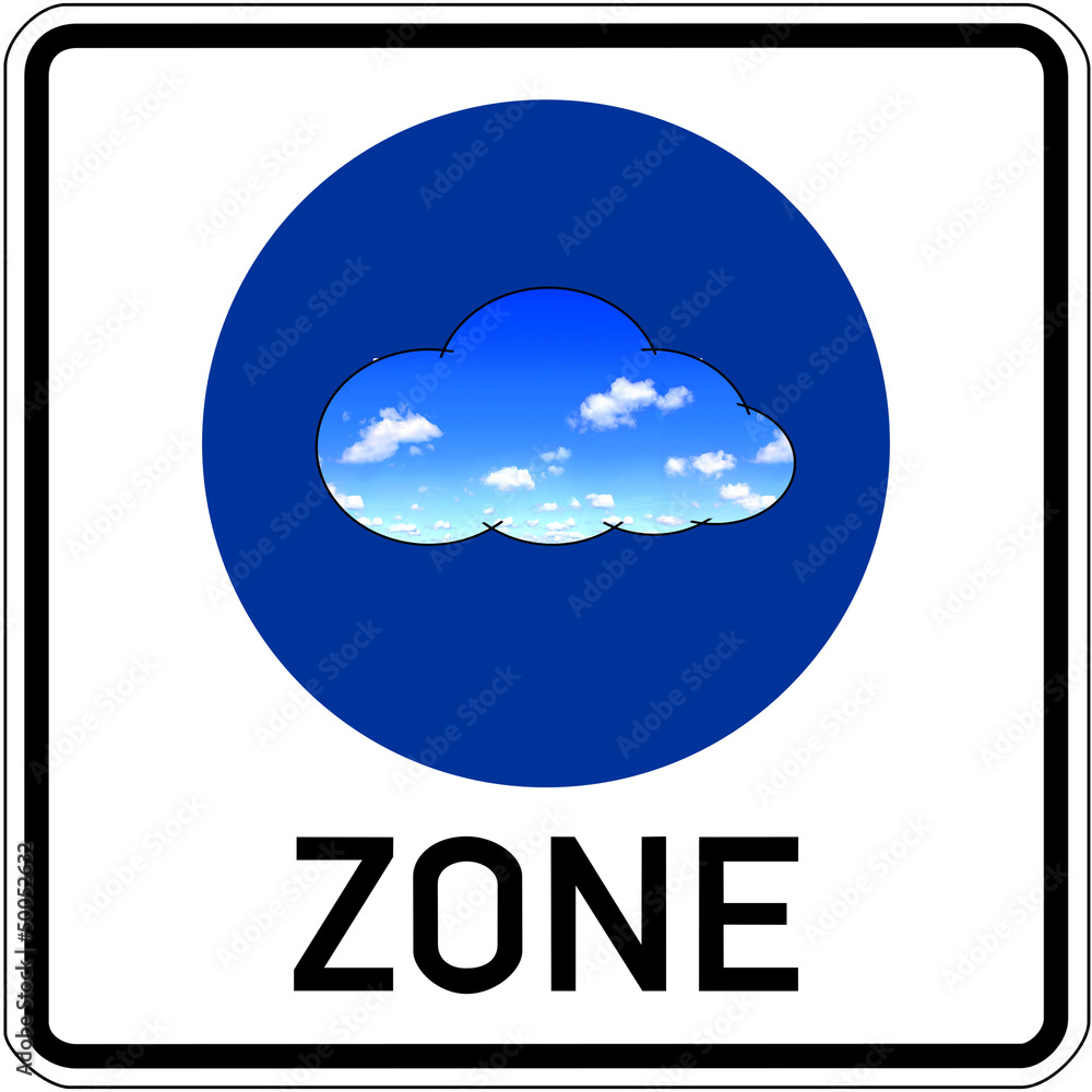 Cloud Compiting, VDI, virtual Desktop, Straßenschild, Zone Cloud Compiting, VDI, virtual Desktop, Straßenschild, Zone