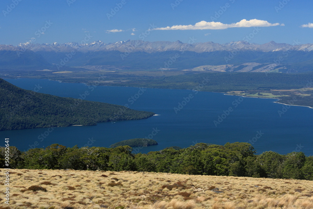 lake Te Anau with Southern Alps in background