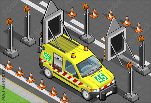 isometric roadside assistance van