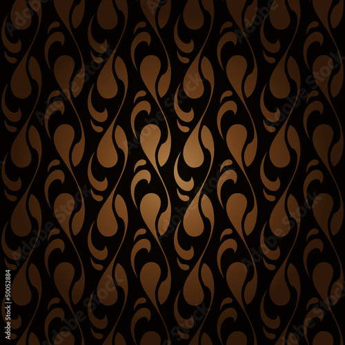 Abstract black and gold seamless pattern