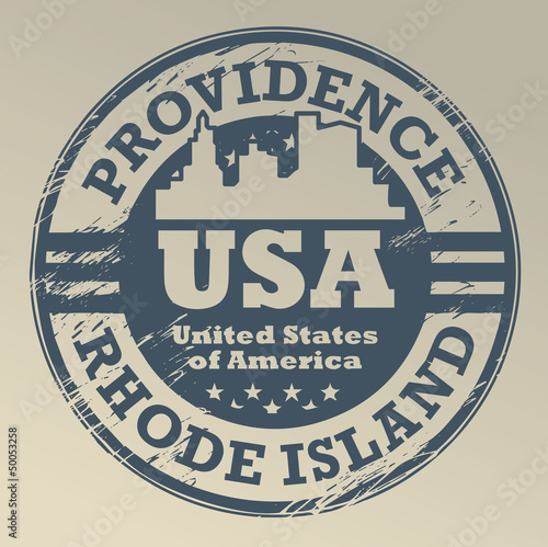 Grunge stamp with name of Rhode Island, Providence, vector