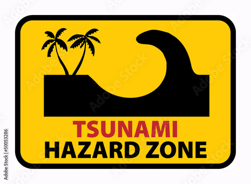 Tsunami Hazard Zone, vector illustration