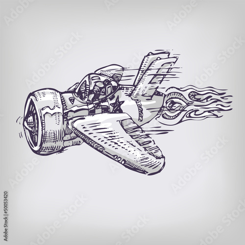 Zeichnung 08 Flugzeug