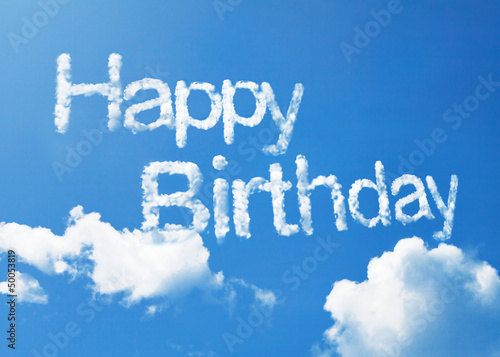 happiy birthday cloud word