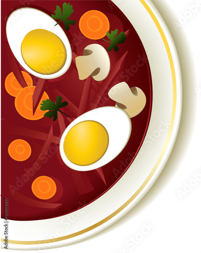 Delicious beetroot soup - borsch