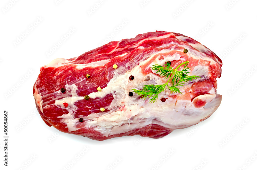 Meat whole piece with pepper and dill Meat whole piece with pepper and dill