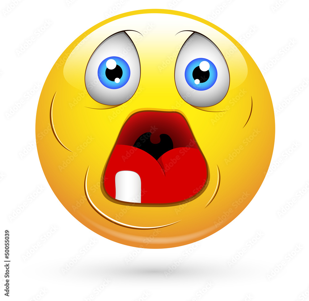 Smiley Vector Illustration - Dumb Old Face with Open Mouth Smiley Vector Illustration - Dumb Old Face with Open Mouth