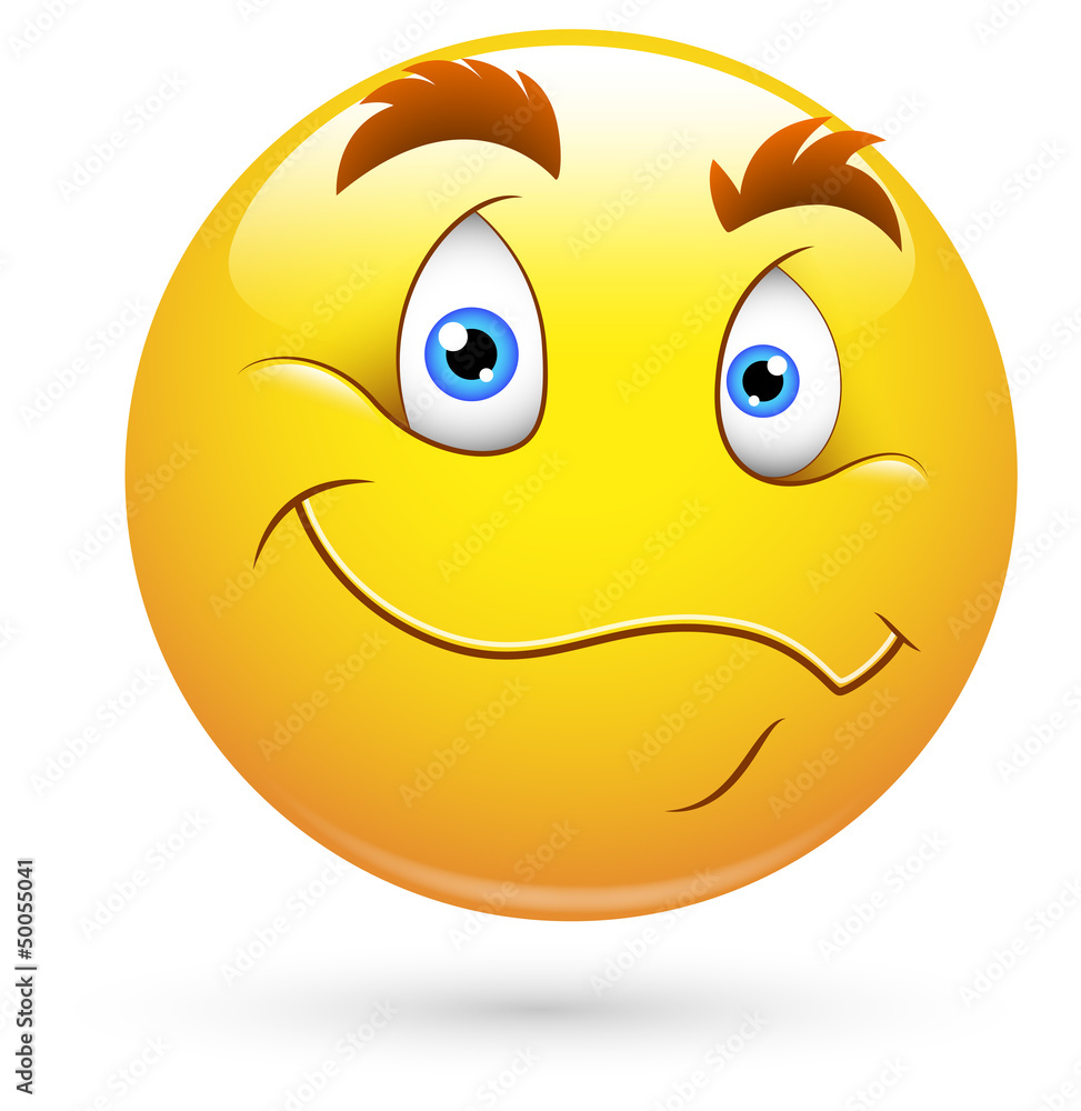 Smiley Vector Illustration - Wondering Face Smiley Vector Illustration - Wondering Face