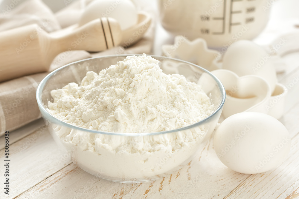 Flour, eggs and sugar