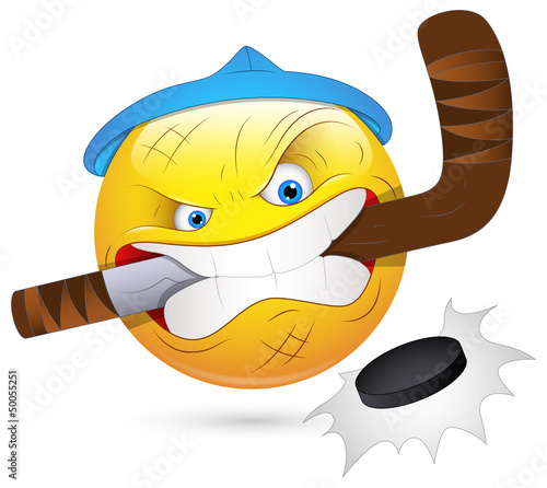 Smiley Vector Illustration - Hockey Player Face