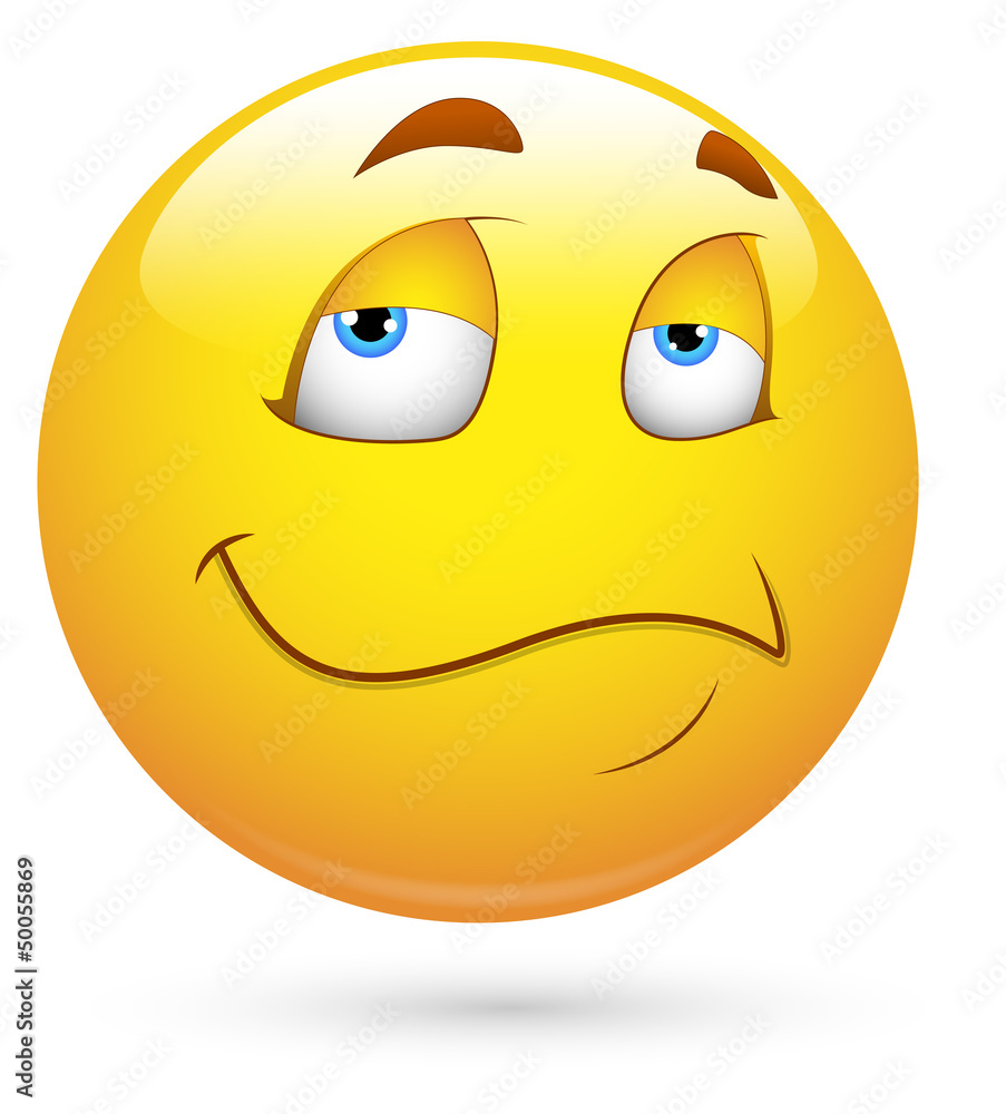 Smiley Vector Illustration - Thinking Face Smiley Vector Illustration - Thinking Face