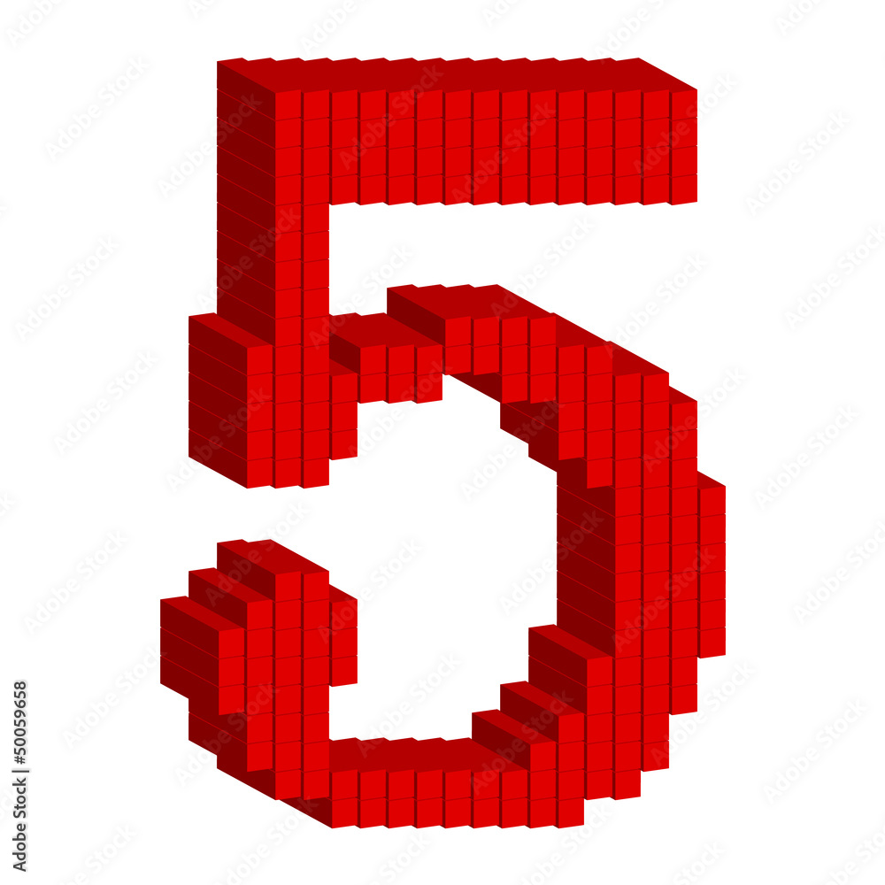 5 数字 3D 赤 5 数字 3D 赤