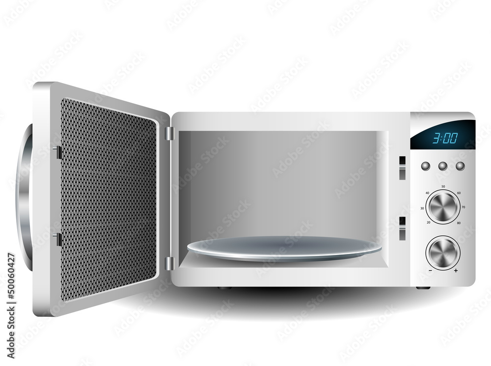 Obraz premium Microwave oven with open door