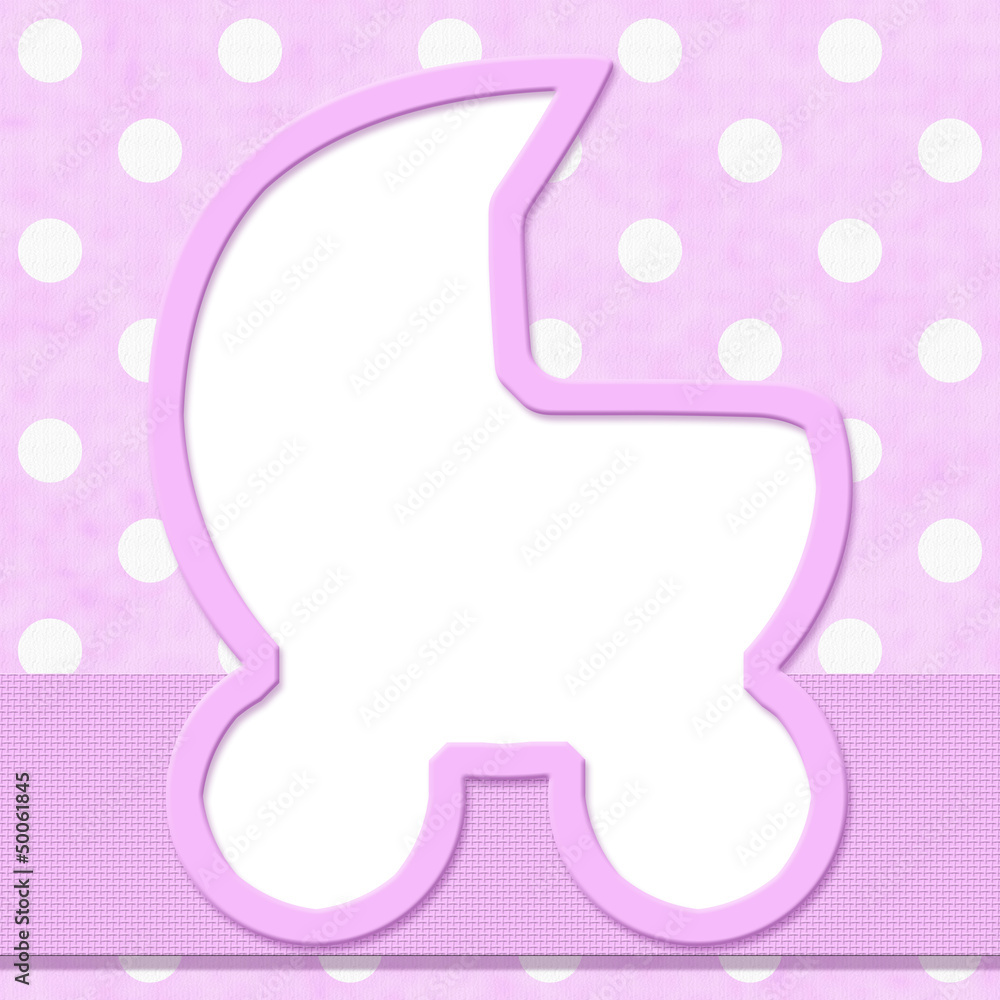 Pink Polka Dot with Ribbon Background for your message or invita