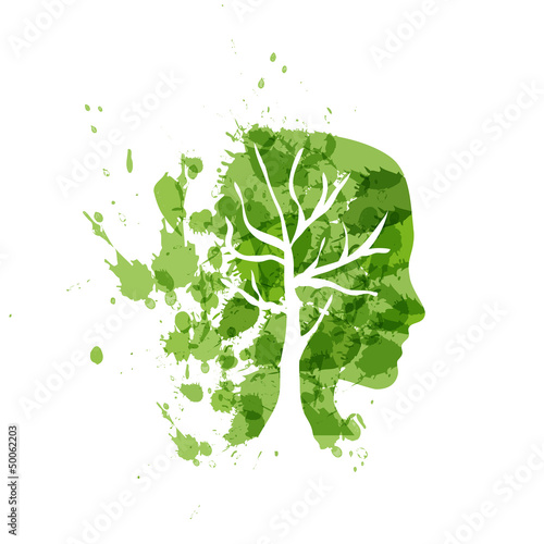 Person ecological, think green # Vector