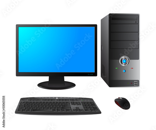 Computer case with monitor,keyboard and mouse