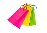 Gift bags on white background