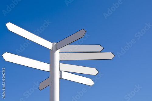 Blank direction signpost