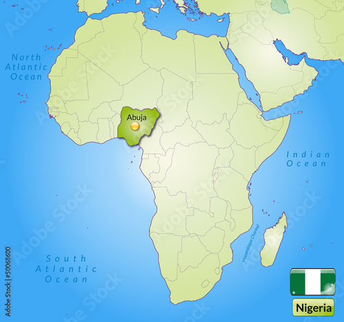 Übersichtskarte von Nigeria mit Gewässernetz