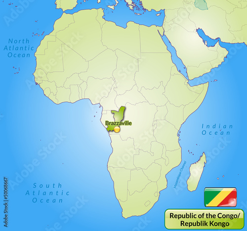   bersichtskarte der Republik Kongo mit Gew  ssernetz