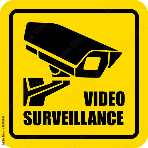 Square video surveillance sign