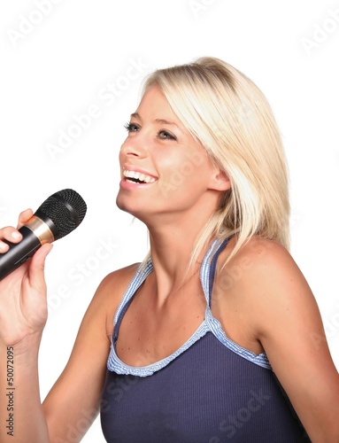 Pretty Blond Singing Girl