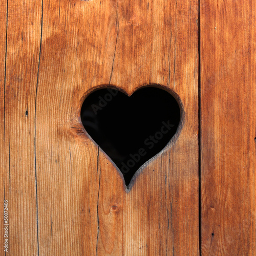 Wood backdrop with heart - France  Savoie 