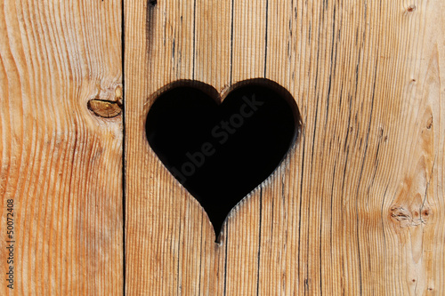 Wood backdrop with heart - France  Savoie 