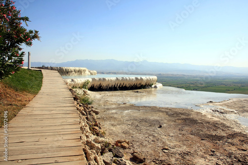 mineral water geyser made terraces for healthy bath  Pamukkale