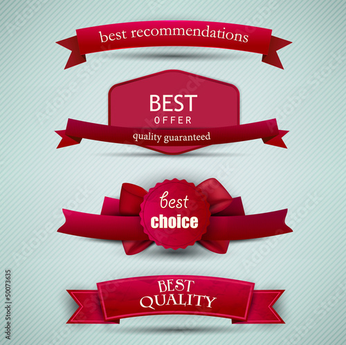 Set of Superior Quality and Satisfaction Guarantee Ribbons, Labe