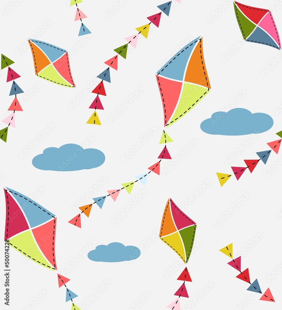 Seamless pattern with kites Seamless pattern with kites