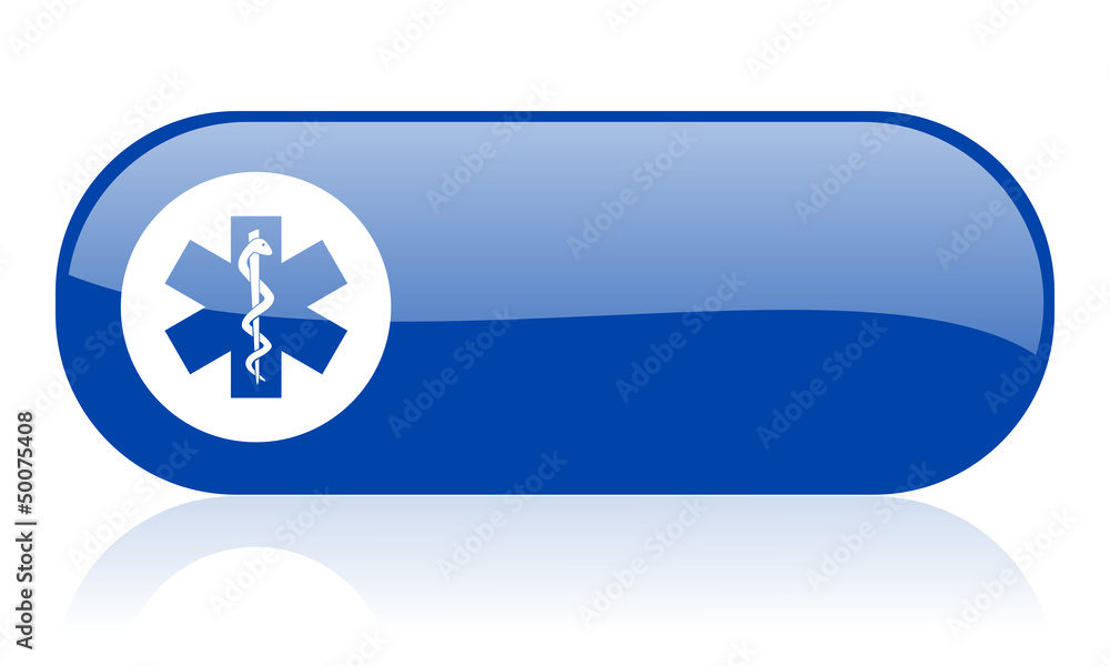 caduceus blue web glossy icon