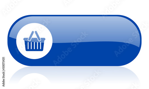 shopping cart blue web glossy icon