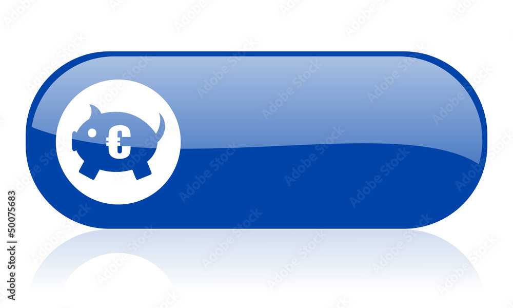 piggy bank blue web glossy icon piggy bank blue web glossy icon