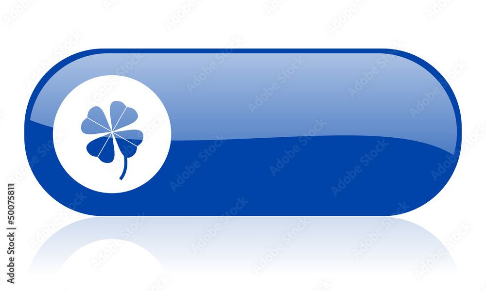 four-leaf clover blue web glossy icon four-leaf clover blue web glossy icon