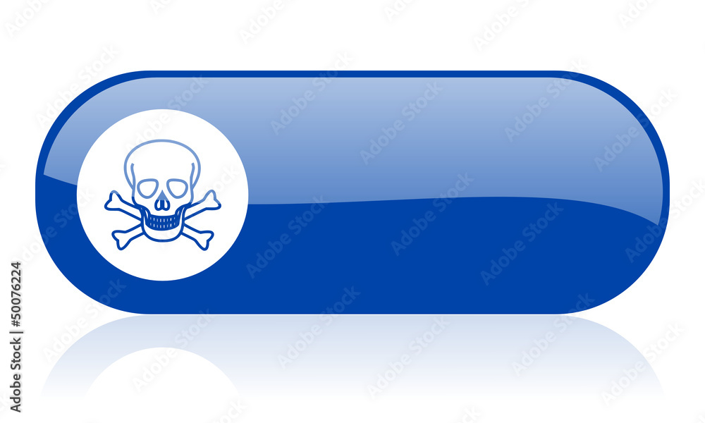 Fototapeta premium skull blue web glossy icon
