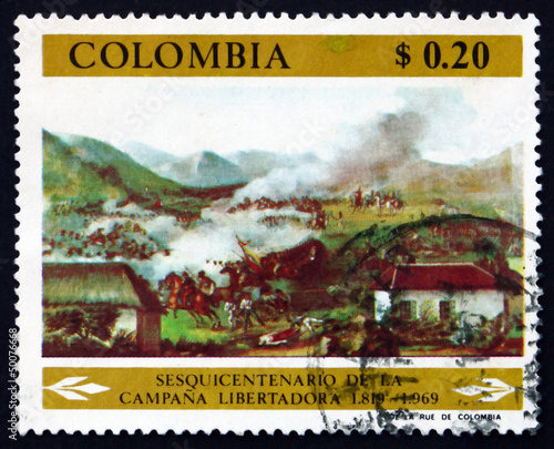 Postage stamp Colombia 1969 Battle of Boyaca, Detail photo