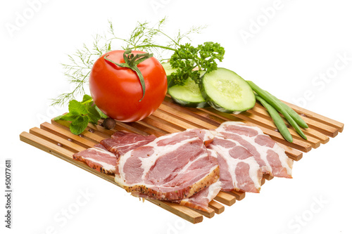 Bacon with vegetables