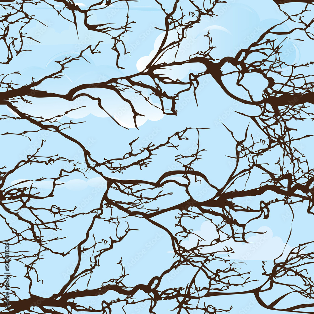Obraz premium Seamless tree pattern