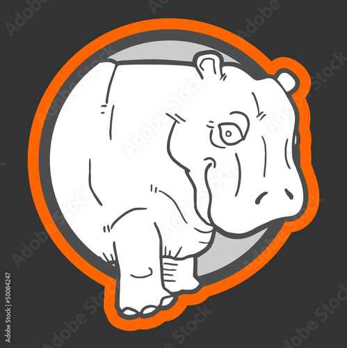 Sticker hippo
