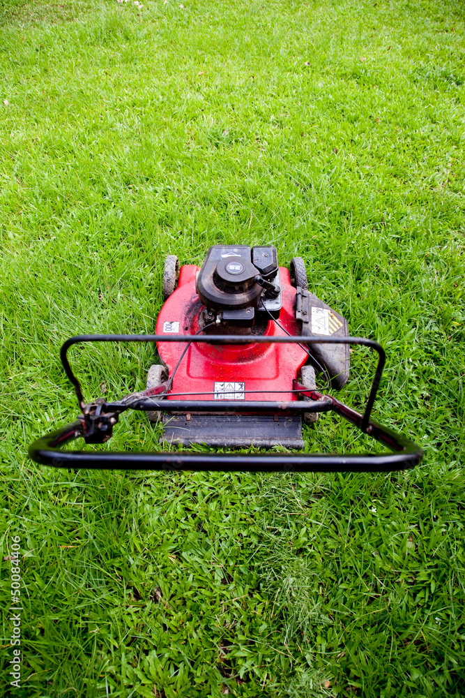 Lawn mower, top viwe